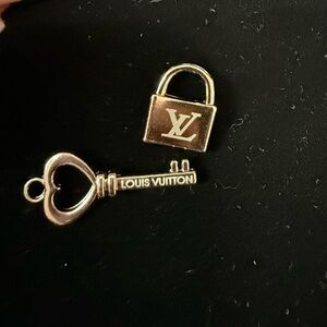 Authentic Louis Vuitton Gold Key and Padlock Set
